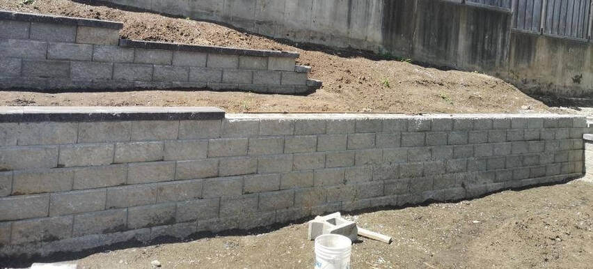 two layered retaining wall